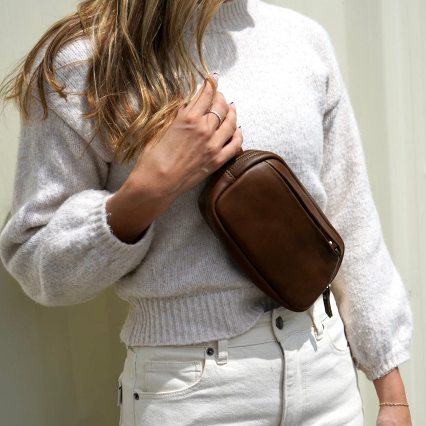 Embossed Vegan Leather Vanity Bag