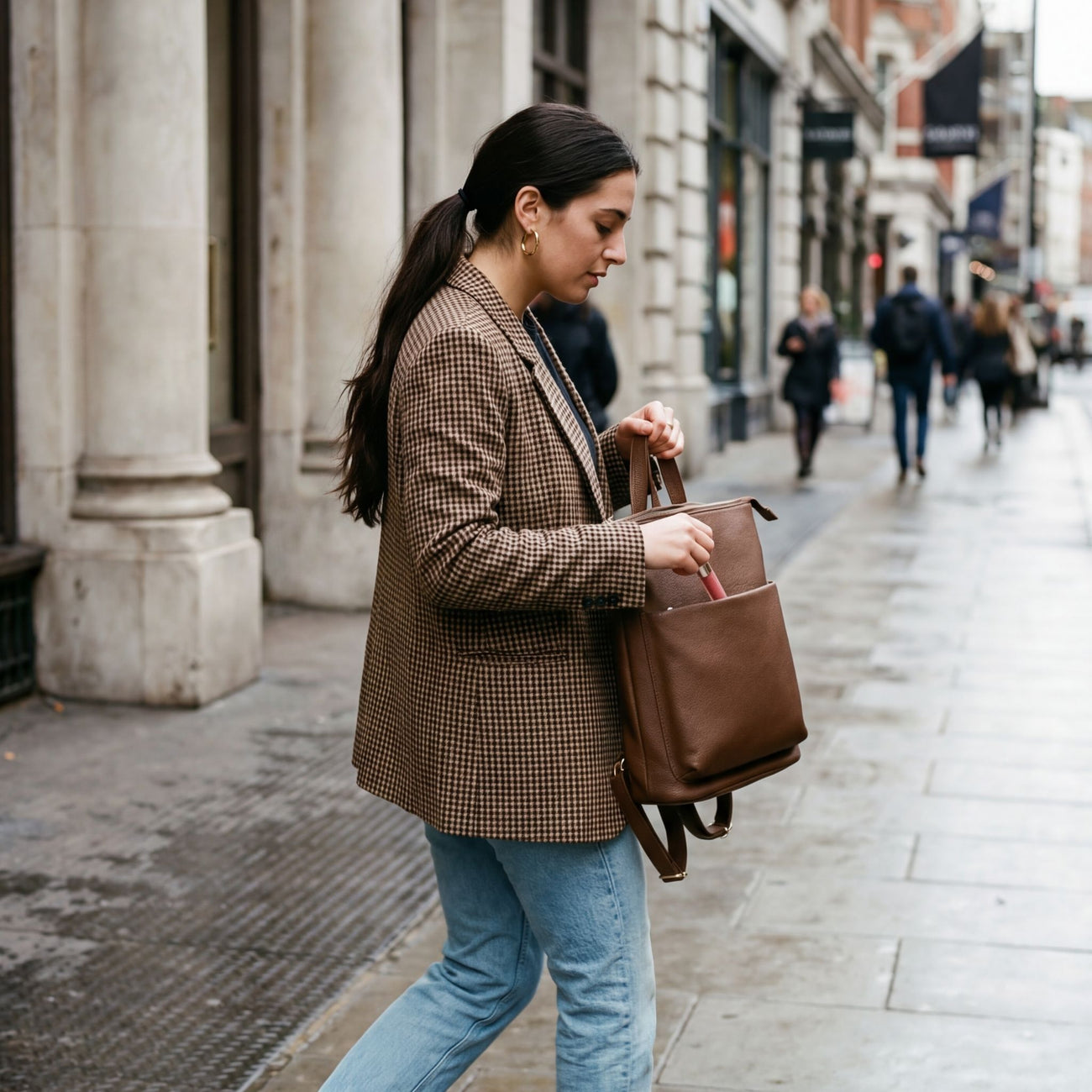brown leather backpack women's Womens The Time Resistance Leather Backpack for Women is a handcrafted shoulder bag made from Italian full Leather Backpack | Women's Laptop