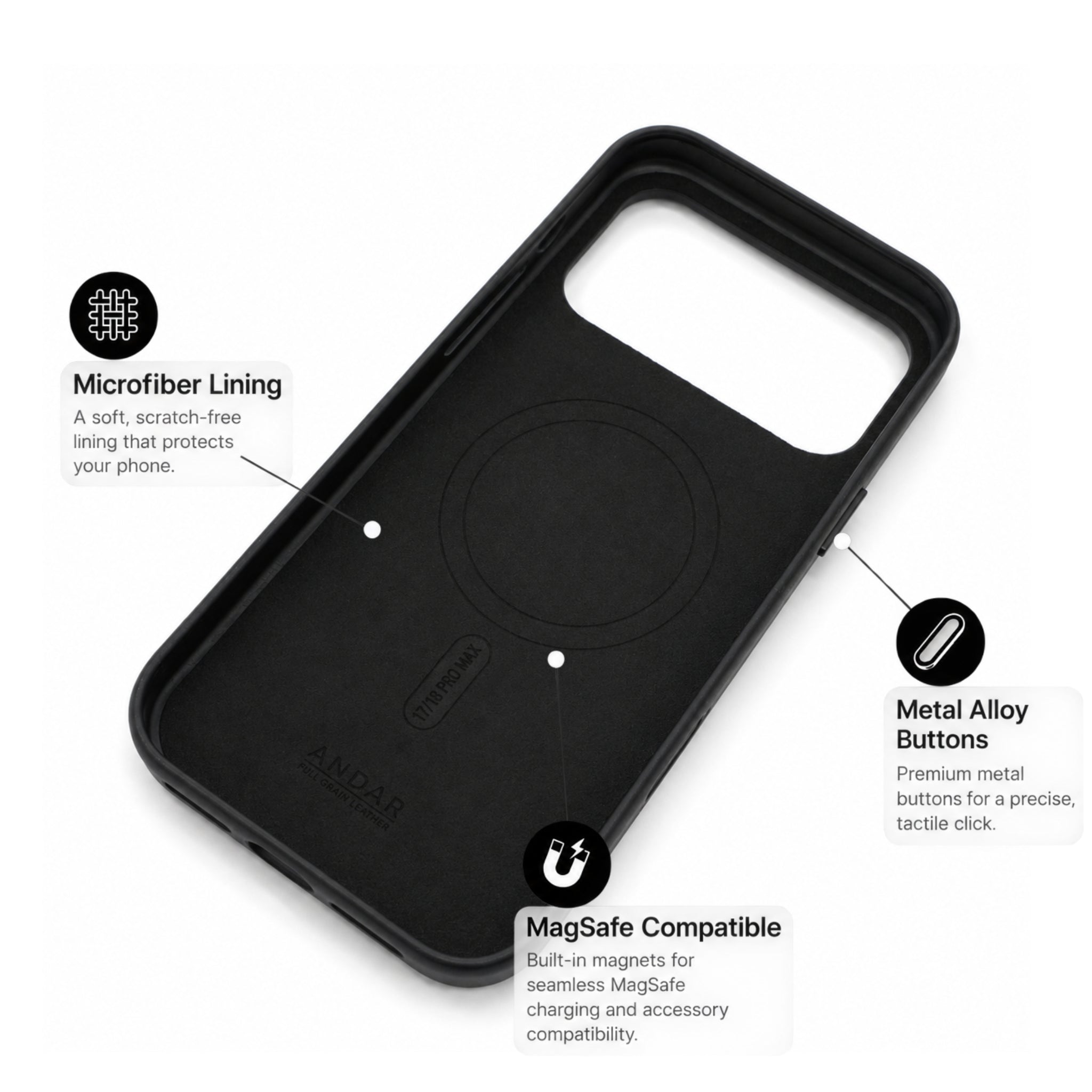 The Aspen Full-Grain Leather MagSafe Case for iPhone | Andar