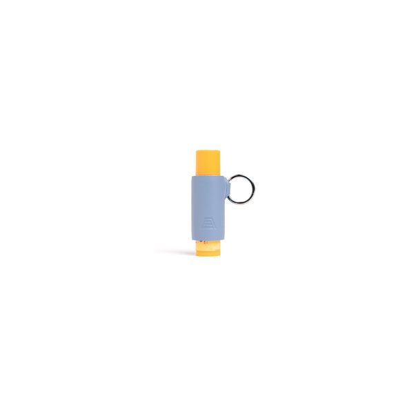 The Chapstick Holder in Car Mom Blue | Silver, front view