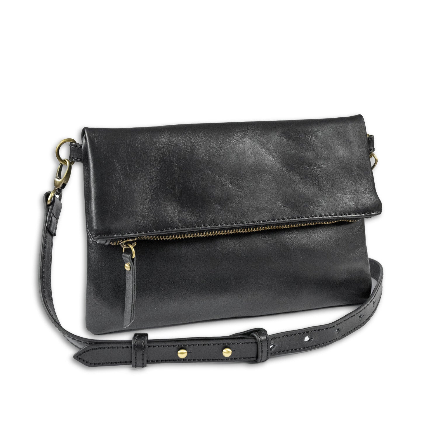 Quinn Phone Bag - Black Grained Vegan Leather
