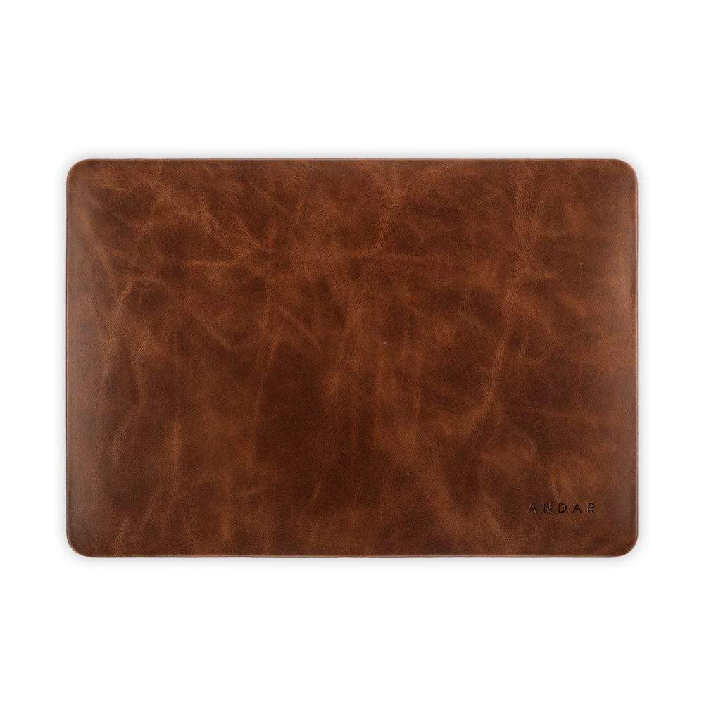 The Helm - Leather MacBook Case - Premium Full Grain Oil Waxed Leather, MacBook Pro 14-inch (2021-2023) / Stone Gray