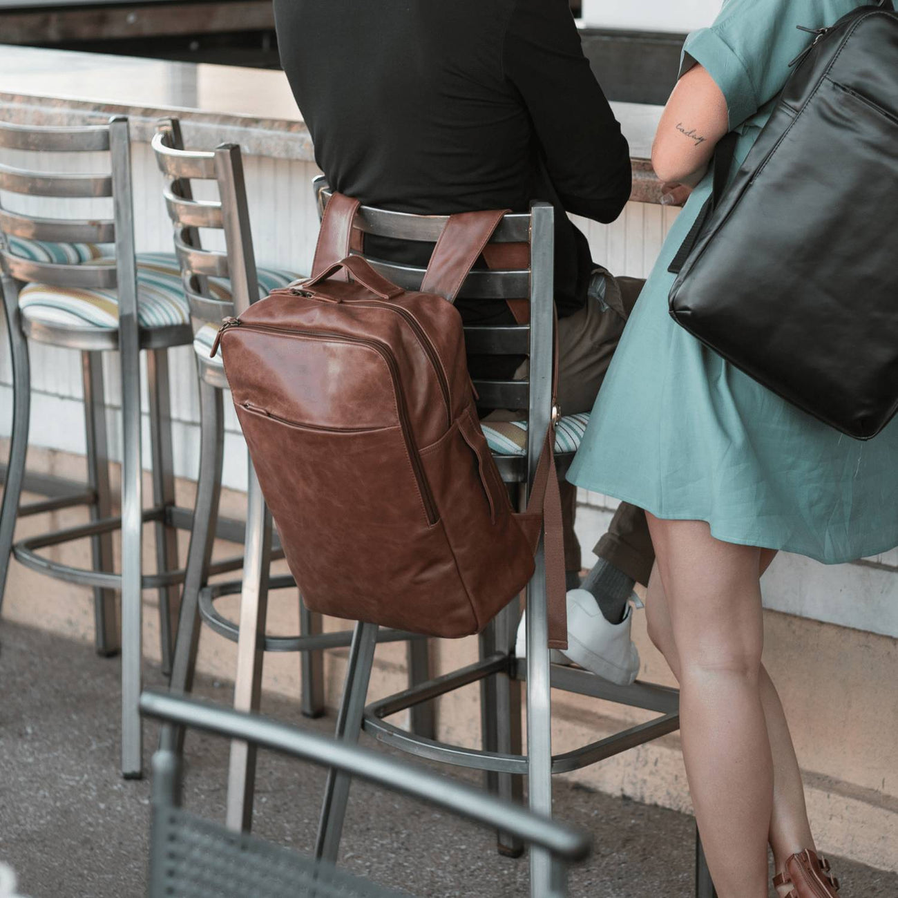 backpacks leather laptop Andar The Manhattan Bag Brown Leather